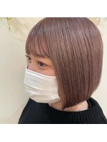 ヘアメイク アージュ 大野城 下大利店(HAIR MAKE age) ナチュラルボブ×ハイトーンカラー　20代30代40代