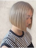 20代30代大人可愛い艶感アッシュグレージュケアブリーチ
