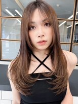 ソア 渋谷(soar)&nbsp;韓国風レイヤー大人ロングストレートワンカールベージュカラー