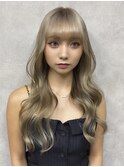 ダブルカラー、バレイヤージュ、レイヤーカット、アッシュカラー
