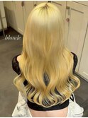 16352抜きっぱなしブリーチ金髪レイヤーロングホワイトブロンド