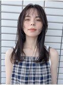 顔まわりレイヤー透明感グレージュ