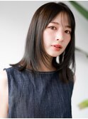 ◯シンプルストレートフェイスレイヤーカットロングレイヤー美髪