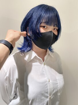 コト 福井大和田店(coto) ウルフ　ブルー　ウルフボブ　福井美容室