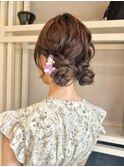 お呼ばれ　ツインテール　ヘアセット