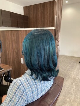 ミミックヘアー(MiMic hair) ダブルカラー【コバルトブルー】