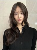 韓国ヘアーハッシュカットレイヤーカットグレージュブリーチ無し