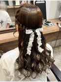 *.編み込みハーフアップ.*
