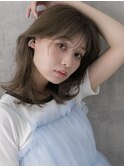 イメチェン/ホワイトブロンド/外ハネボブ/ワイドバング/盛岡49