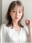 美髪くびれヘアホワイトグレージュ艶感外ハネボブ#240f0524