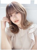 大人可愛い小顔魅せミディグレージュ215
