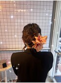 アップスタイル　まとめ髪　お団子アレンジ　結婚式ヘア