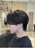サーフカール刈り上げセンターパートリバースセンターパート
