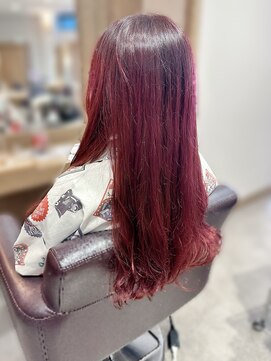 ユウヘアー 石川橋店(U Hair) ロング 赤カラー