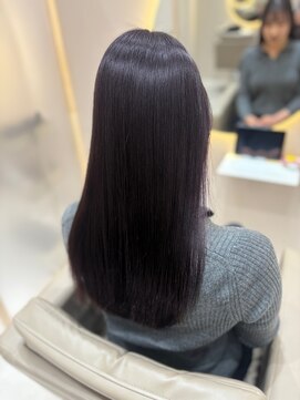 ダークパープル×地毛風艶髪ストレート