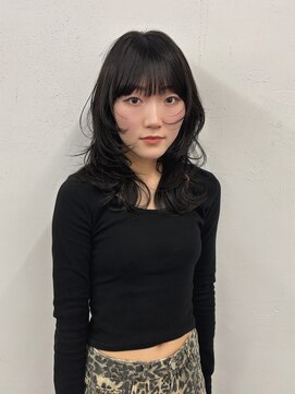 ハッシュカット/ミディアムレイヤー/レイヤーカット/顔まわり