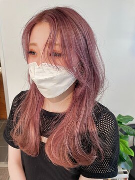  fit stand 千葉/ショートボブ/カット/パーマ/ダブルカラー/トリートメント/縮毛矯正 イメチェン/ピンクベージュ/アンブレラカラー[千葉]