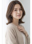 大人ナチュラル外ハネで幅広い年齢層から好感度UP♪セットも楽々