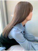 透明感ベージュロング|ブリーチなし髪質改善ケアカラー