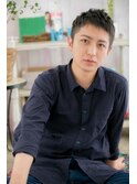 ツーブロックで決める!ダークアッシュ束感ショート