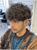 ニュアンスパーマ波巻きスパイラルパーマツーブロックパーマ
