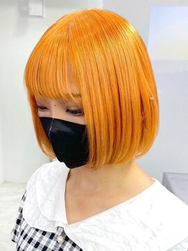 ウィコ 新宿(WICO) オレンジボブ☆ケアブリーチ/ペールベージュ[新宿駅]
