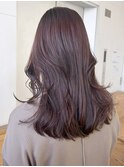ピンクラベンダー_斜めバンググレージュカラーシルキー_ba444061