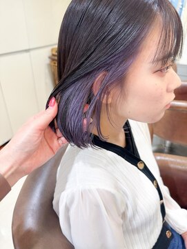 ネオリーブアイム 横浜西口店(Neolive aim) シアパープル見せるインナーカラー【横浜】k