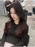 韓国レイヤーカット/顔周り/ディープレッド【佐藤詩門】