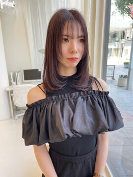 ハイブ 金沢(Hive) ブリーチ無し透明感カラーラベンダーブラウンミディアムレイヤー