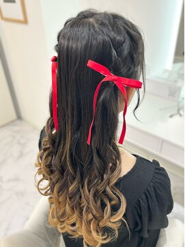 ヘアーメイクサロンアール(hair make salon R) 編み込みハーフツイン