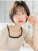 浅草/髪質改善/マロンベージュ♪小顔ラウンドマッシュボブi