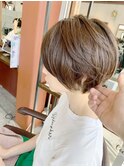 40代50代/白髪ぼかしレイヤーショート/軽やかスタイル