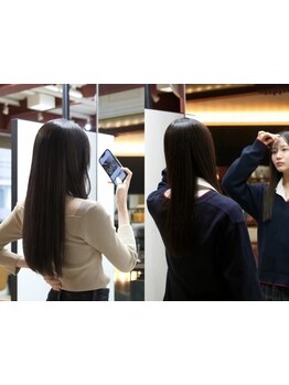 お客様の髪質や髪の状態を見極めた施術で、理想の艶感を実現します◎地髪のような自然に仕上がりに─