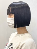 モリオフロムロンドン 松戸店(Morio from London) 【モリオ松戸 石山】黒髪スクエアボブワイドバング切りっぱなし