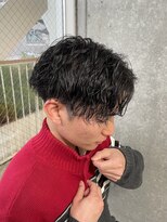 ワンズ リー 下北沢店(ONE's ly)&nbsp;ハイライト/マッシュパーマ/ウルフ/アッシュブラック