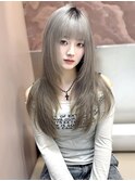 ミニウルフレイヤーカット顔周り前髪韓国ミディアムロング/池袋