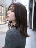 ◆モテ髪小顔カットミディアムレイヤーカット/アッシュブラウン