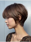 白髪ぼかしショートボブで透明感[六甲/髪質改善/白髪ぼかし]