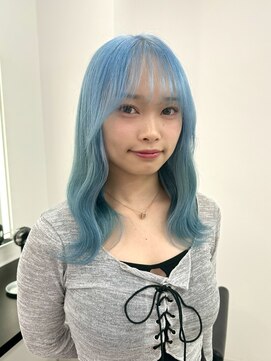 エゴ 池袋(EGO) 水色カラー/レイヤーカット