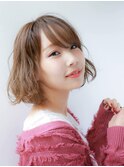 ゆるふわ 切りっぱなしボブ ベージュカラー ★★