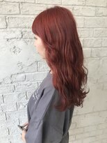 プライズ 池袋店(prize)&nbsp;コーラルカラーチェリーレッドダブルバング韓国ヘアボブ20代4026