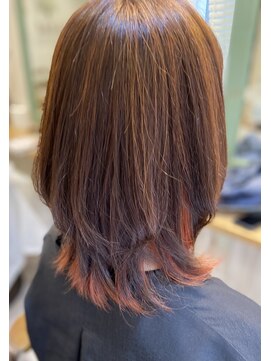 リーフ ヘアアンドリラクーゼーション(Leaf hair&relaxation) オレンジ×インナーカラー