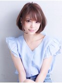 【小鳥居】シルキーベージュ大人可愛いボブショート前上がりボブ