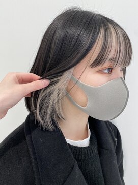 ハイブ 金沢(Hive) ブリーチハイトーンカラーショートボブツヤ髪スタイル髪質改善