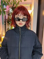 ルーヴェ(LOWE)&nbsp;【natsumi】15ピンクレッド,無造作ウェーブレイヤーボブ