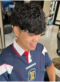 スペインカール メンズパーマ スキンフェード マッシュパーマ