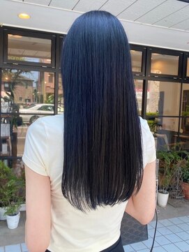 リル 東川口店(Lilou) ブルーブラック×つや髪ロング