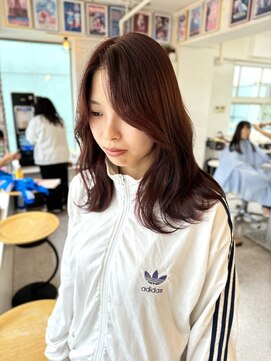 ヘアー アレス(hair ales) ブリーチなしカラー/小顔カット/ボブルフ/ワンレン/チェリー