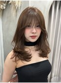 #48/黒髪/ボブルフ/ネビージュ/小顔/ワンレン/髪質改善/原宿
